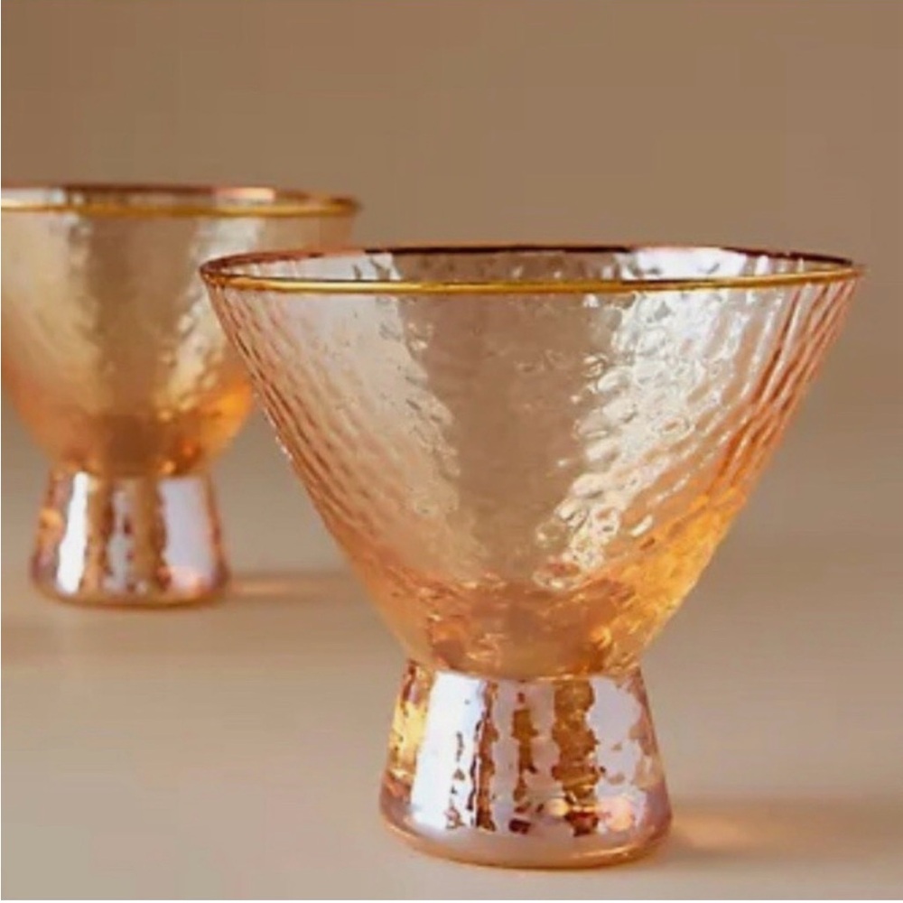 Anthropologie Zaza Stemless Martini Glasses